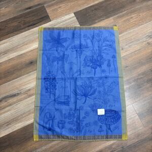 Primrose Bordier Tea Towel Blue Le Jacquard Francais Floral Motif Pure Cotton